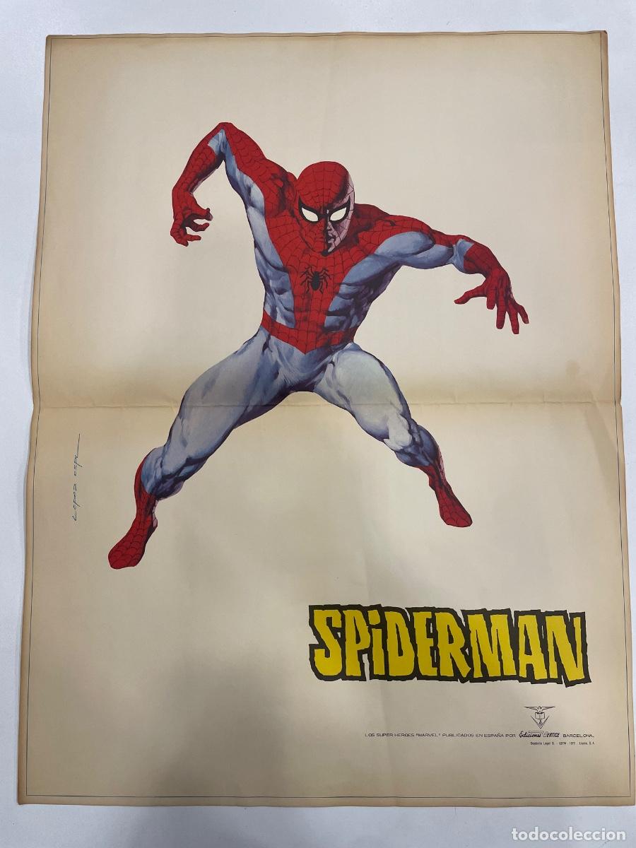 C&oacute;mics: P&oacute;ster Spiderman Ediciones V&eacute;rtice 1972 - L&oacute;pez Esp&iacute; - Original - Foto 1