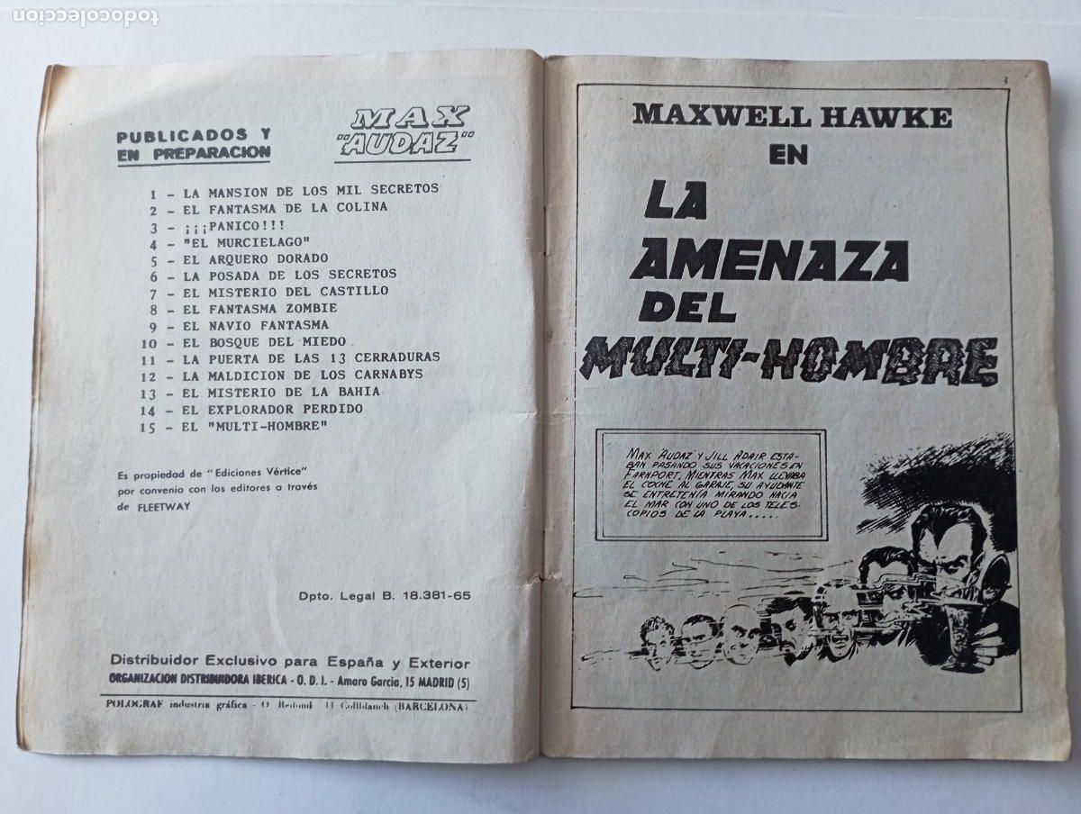 C&oacute;mics: MAX AUDAZ N&ordm; 15 - GRAPA - EDI. V&Eacute;RTICE 1965 - Foto 3