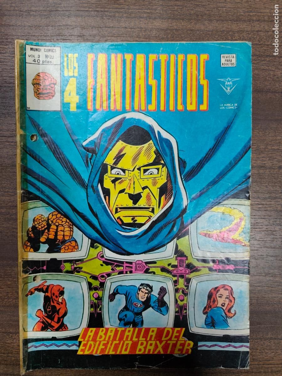 C&oacute;mics: LOS 4 FANTASTICOS N&ordm;22, MUNDI COMICS. EDICION VERTICE, LA BATALLA DEL EDIFICIO BAXTER. - Foto 1
