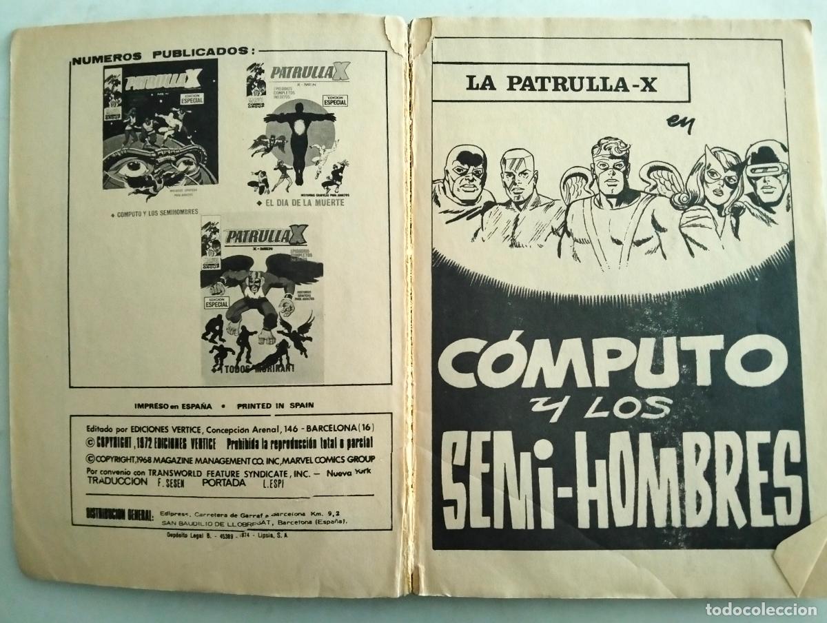 C&oacute;mics: PATRULLA X N&ordm; 21, EDICIONES VERTICE, A&Ntilde;O 1974 - Foto 2