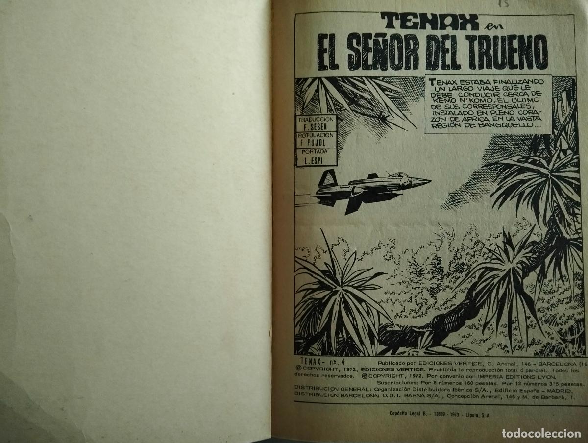 C&oacute;mics: TENAX EL INVENCIBLE N&ordm; 4, EDICIONES VERTICE, A&Ntilde;O 1972 - Foto 2