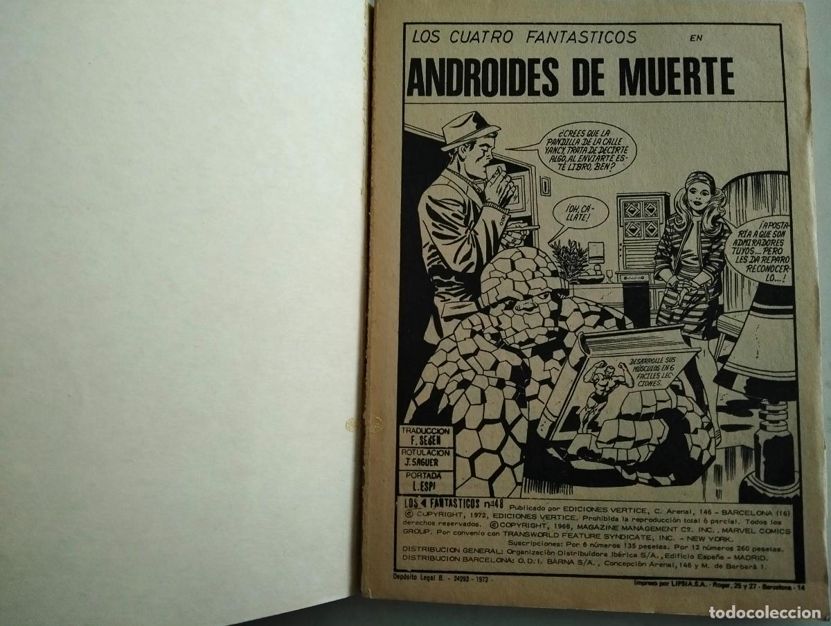 C&oacute;mics: LOS 4 FANTASTICOS, N&ordm; 48 EDICIONES VERTICE, A&Ntilde;O 1972 - Foto 2