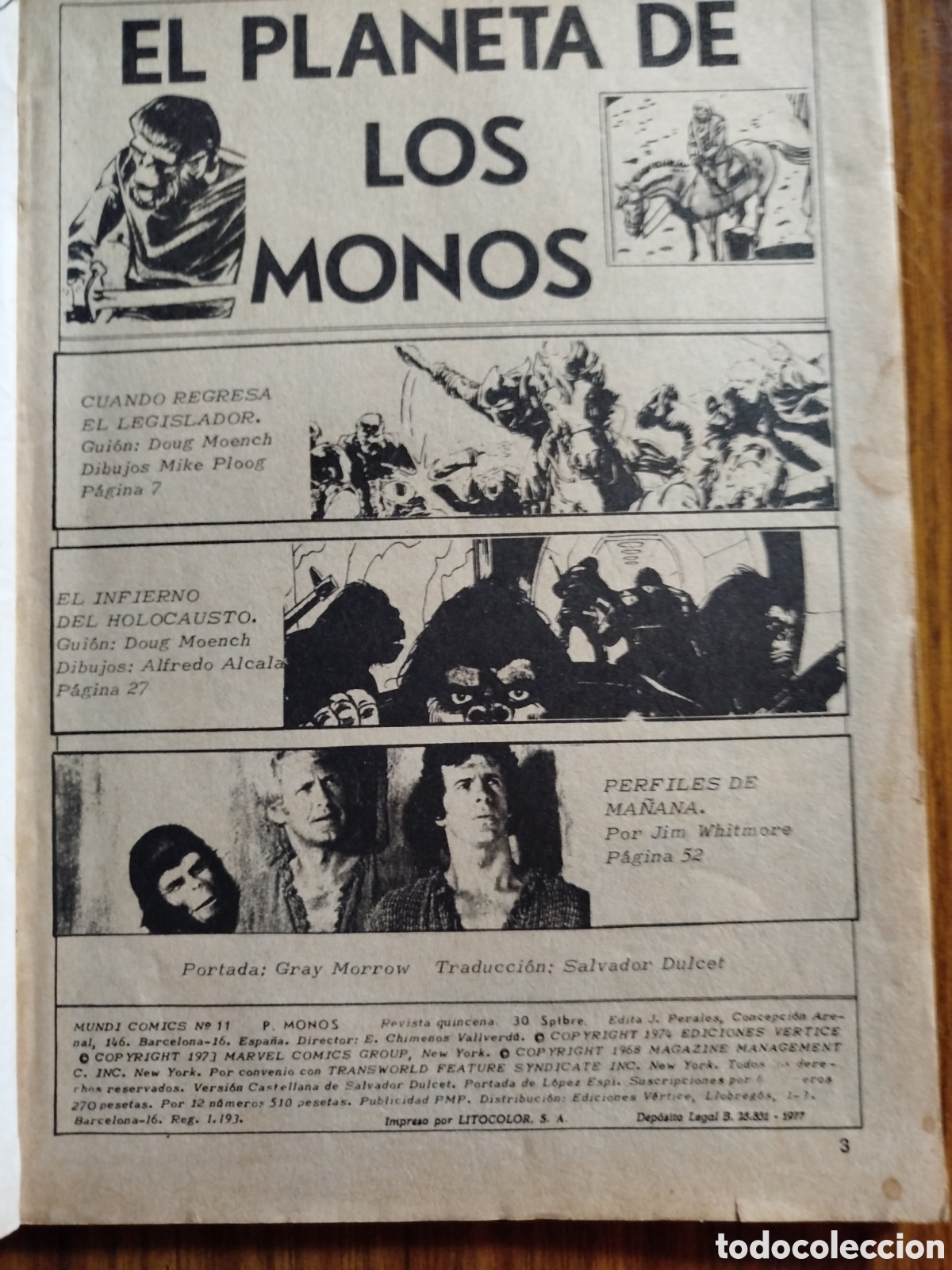 C&oacute;mics: El planeta de los simios. Vol. 2-N&deg; 11. El planeta de los monos. Ediciones V&eacute;rtice. - Foto 2