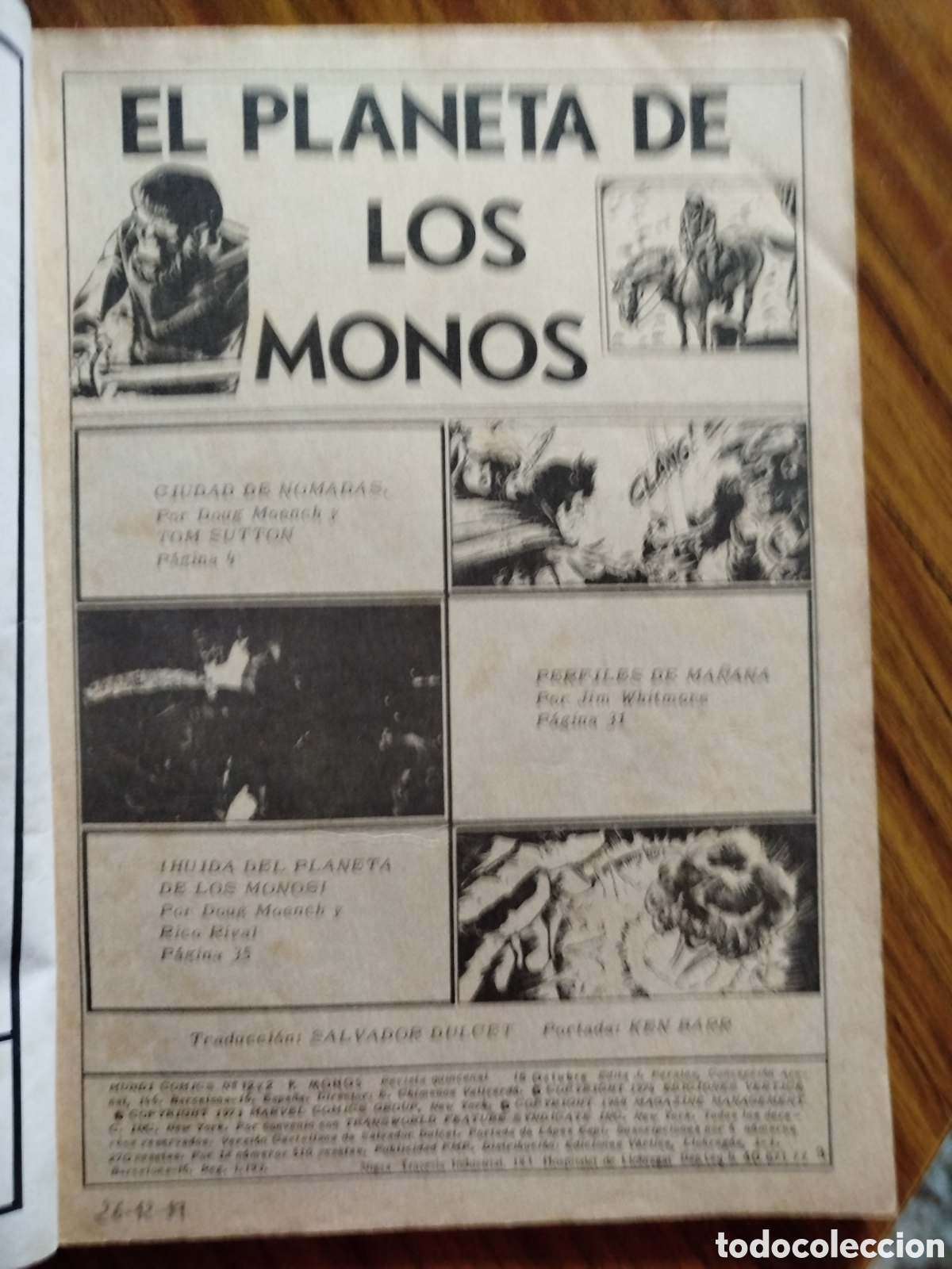 C&oacute;mics: El planeta de los simios. Vol.2-N&deg; 12. El planeta de los monos. Ediciones V&eacute;rtice. - Foto 2