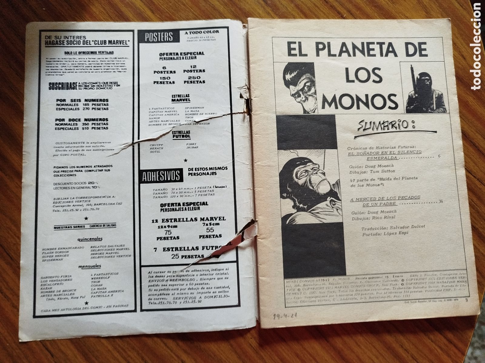 C&oacute;mics: El planeta de los simios. Vol.2-N&deg; 15. El planeta de los monos. Ediciones V&eacute;rtice. - Foto 2
