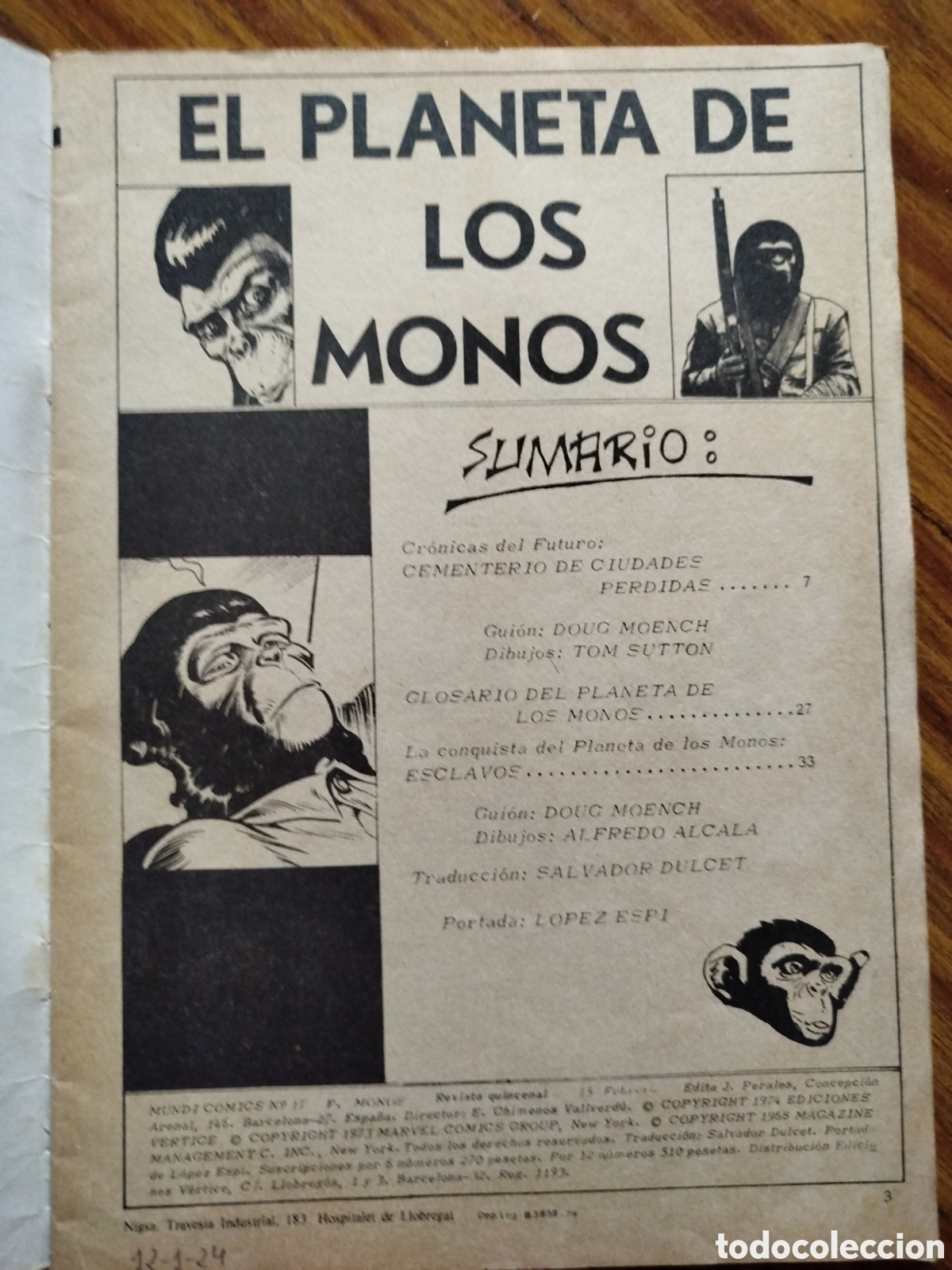 C&oacute;mics: El planeta de los simios. Vol.2-N&deg; 17. Ediciones V&eacute;rtice. - Foto 2