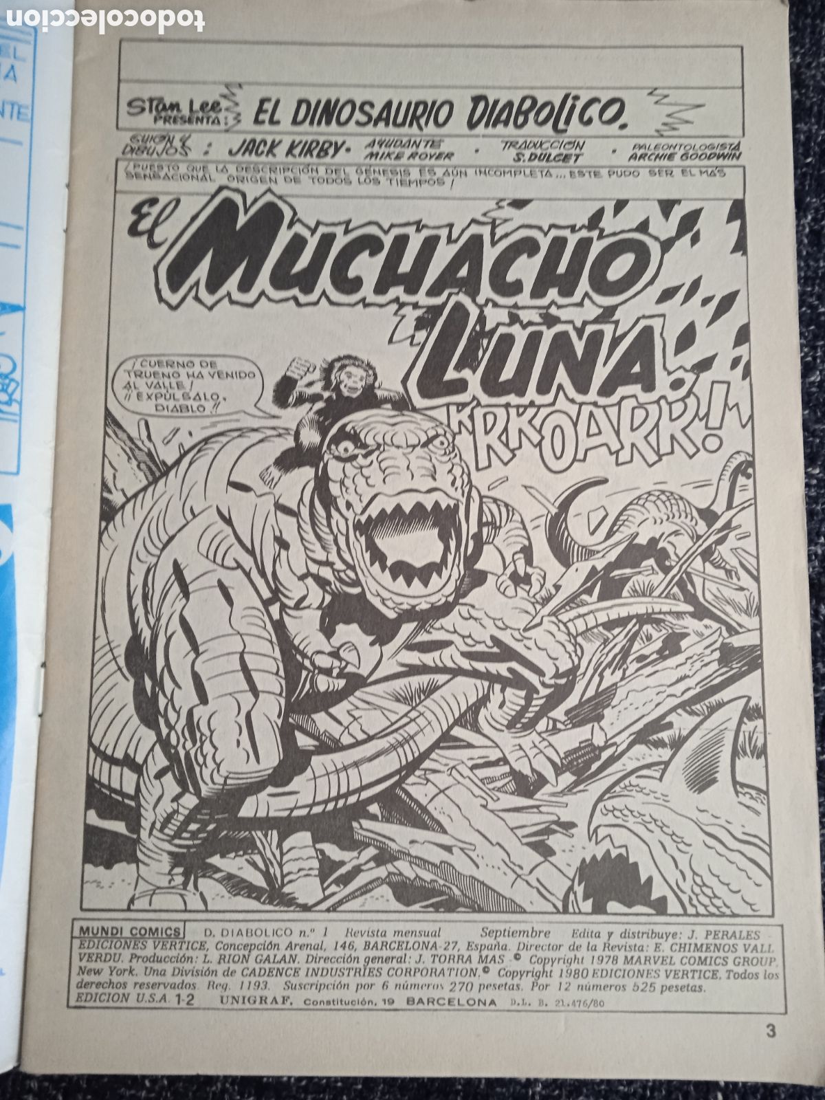 C&oacute;mics: DINOSAURIO DIABOLICO N&ordm; 1 -ED. MUNDI-COMICS - VERTICE - Foto 2