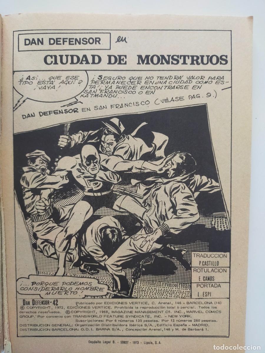C&oacute;mics: DAN DEFENSOR Dare Devil N&ordm; 42: CIUDAD DE MONSTRUOS - EDICIONES VERTICE (TACO) - Foto 2