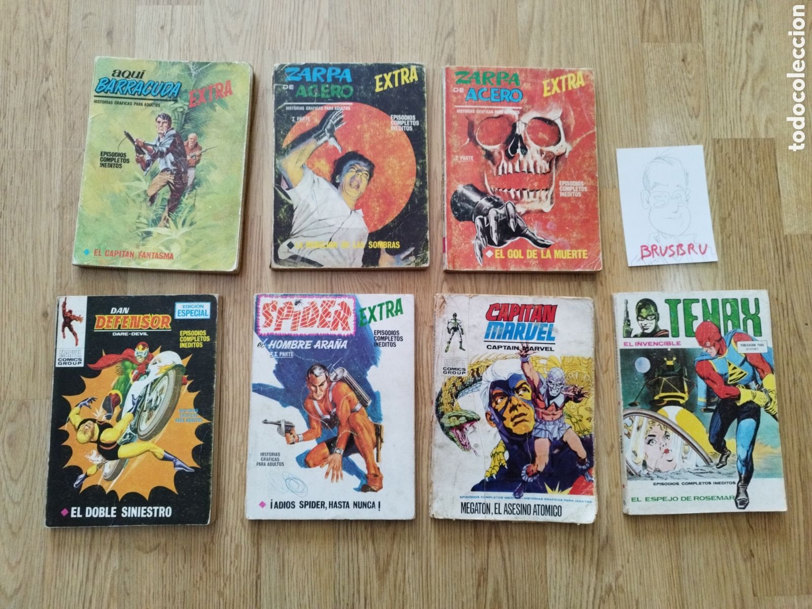 C&oacute;mics: LOTE DE 7 NUMEROS VERTICE TIPO EXTRA. ZARPA DE ACERO, SPIDER, DAN DEFENSOR, TENAX, CAPITAN MARVEL - Foto 1