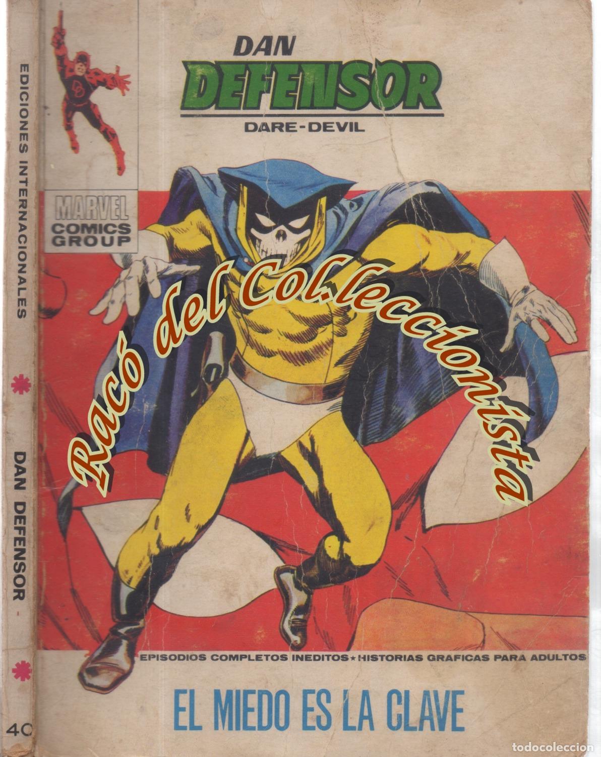 C&oacute;mics: DAN DEFENSOR (DARE-DEVIL), EDITORIAL VERTICE, V.1 N. 40, EL MIEDO ES LA CLAVE - Foto 1