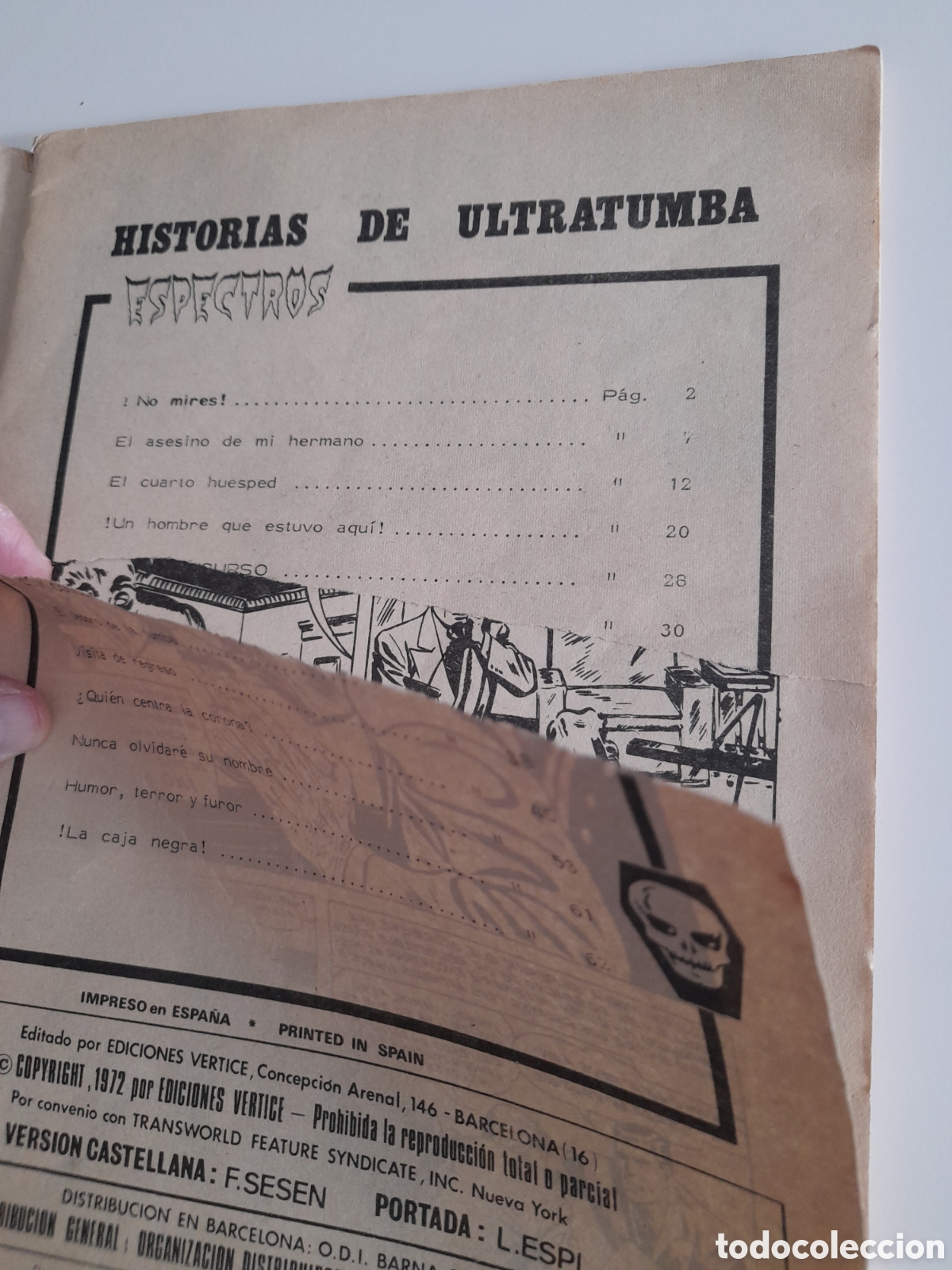 C&oacute;mics: COMICS ESPECTROS, NUM. 14. EDICIONES VERTICE. 1973 - Foto 2
