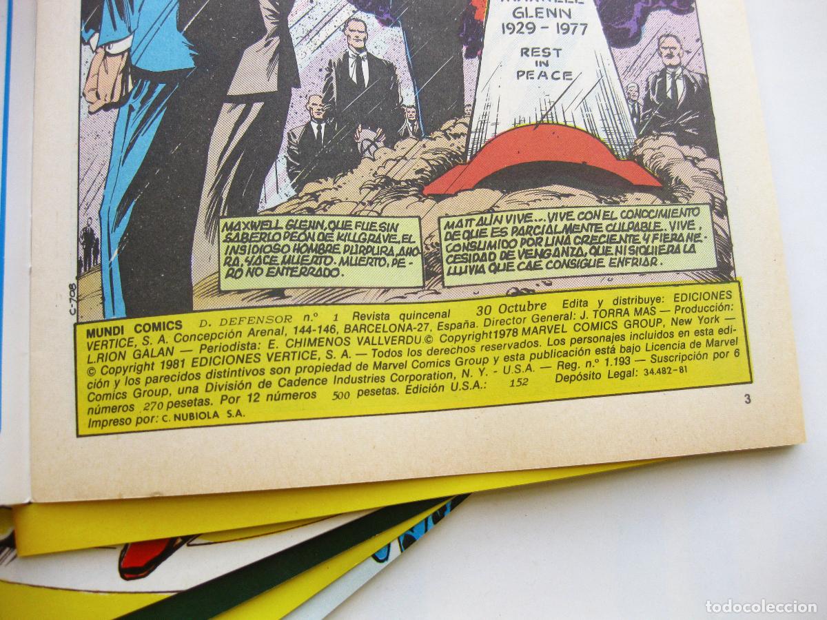 C&oacute;mics: COLECCI&Oacute;N COMPLETA DE COMICS DAN DEFENSOR. EDICIONES VERTICE. 1981. MUNDI COMICS. 1 2 3 4 5 6 7 8 9 - Foto 3