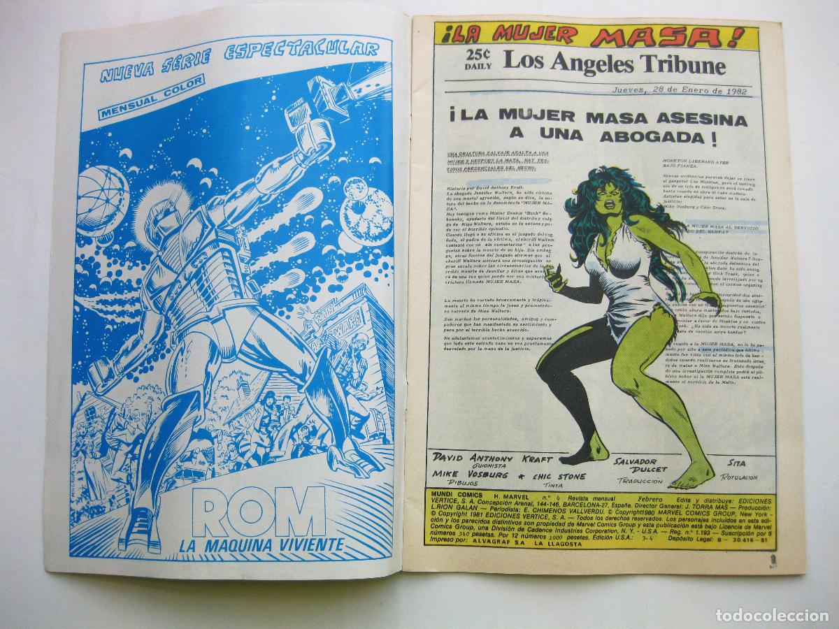 C&oacute;mics: COMIC DE LA MUJER MASA N&ordm; 4. EDICIONES VERTICE. 1981. MUNDI COMICS. PERFECTO ESTADO - Foto 2