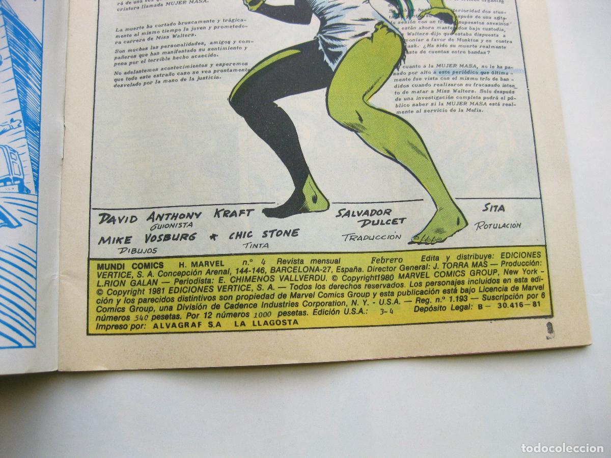 C&oacute;mics: COMIC DE LA MUJER MASA N&ordm; 4. EDICIONES VERTICE. 1981. MUNDI COMICS. PERFECTO ESTADO - Foto 3