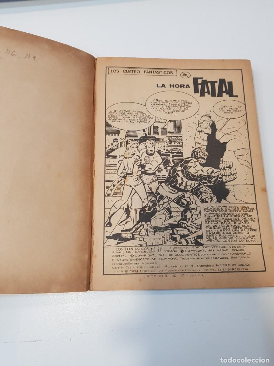 C&oacute;mics: Los 4 Fantasticos Marvel Ediciones Vertice N&ordm; 58 LA HORA FINAL - Foto 2