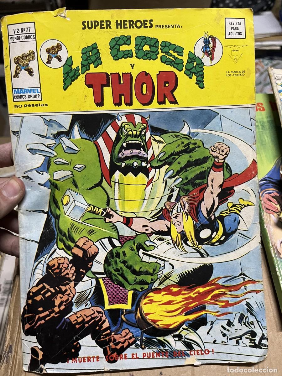 C&oacute;mics: TEBEO COMIC LA COSA Y THOR SUPER HEROES V.2 # 77 MARVEL COMICS GROUP - Foto 1