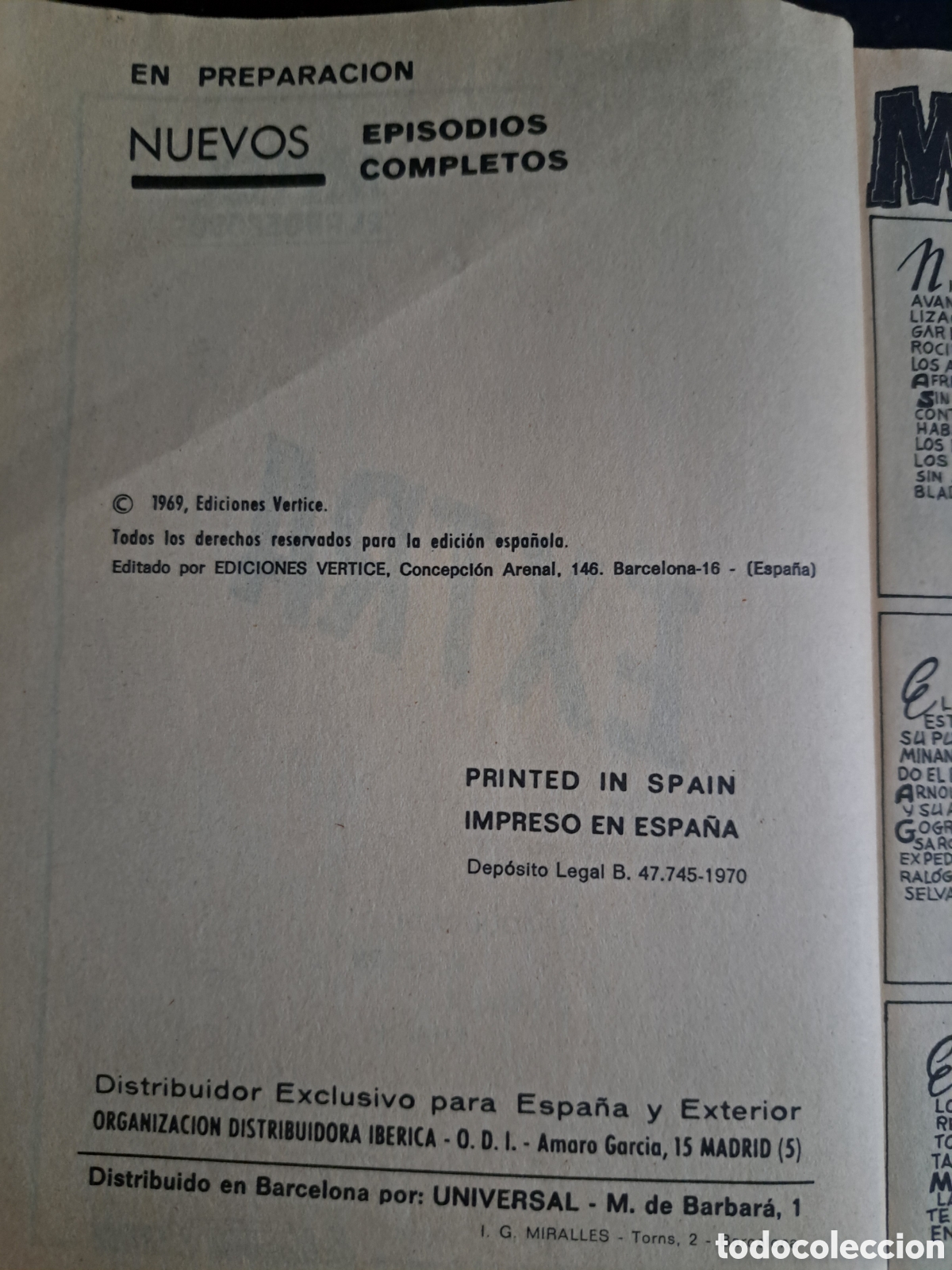 C&oacute;mics: VERTICE: ANTIGUO COMIC TACO EXTRA MYTEK EL PODEROSO VOL.1 A&Ntilde;O 1969 - Foto 7