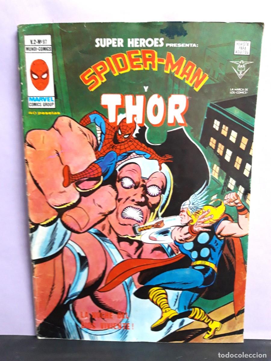 C&oacute;mics: SUPER H&Eacute;ROES. VOL 2. N&ordm; 97. SPIDER-MAN Y THOR. V&Eacute;RTICE - Foto 1