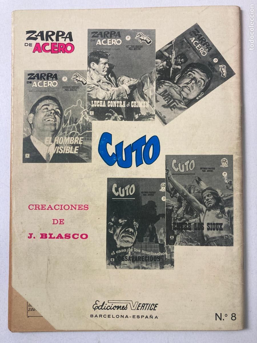 C&oacute;mics: ZARPA DE ACERO - EDICIONES VERTICE N&ordm;8 - COMIC GRAPA - Foto 2