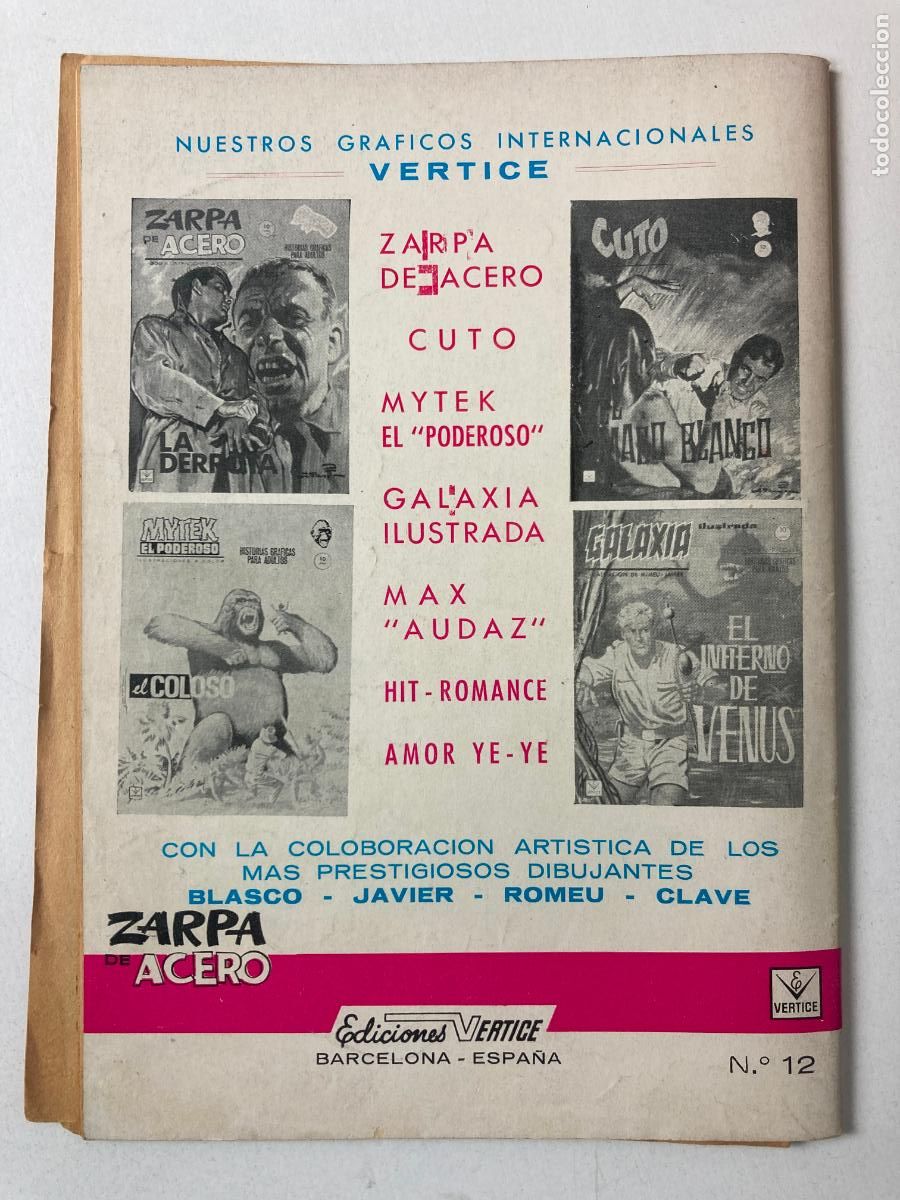 C&oacute;mics: ZARPA DE ACERO - EDICIONES VERTICE N&ordm;12 - COMIC GRAPA - Foto 2