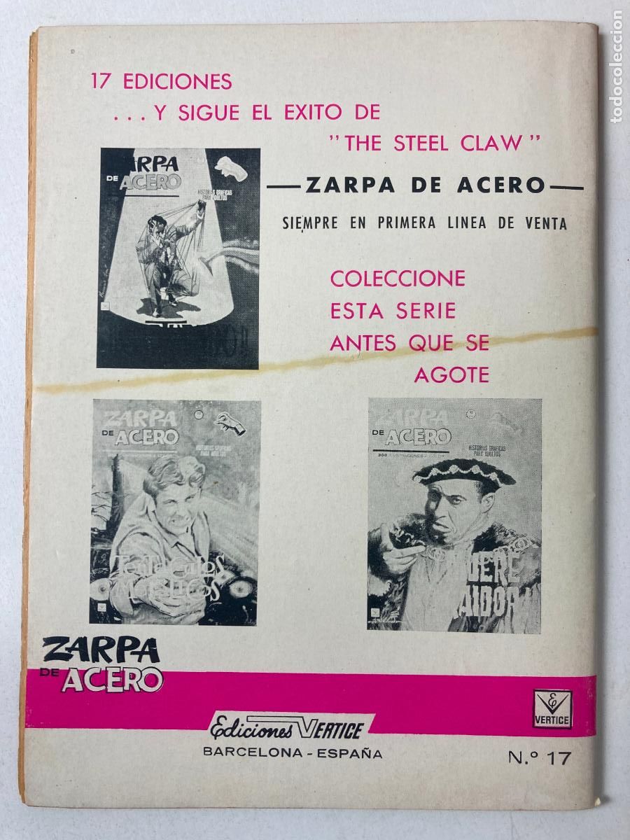 C&oacute;mics: ZARPA DE ACERO - EDICIONES VERTICE N&ordm;17 - COMIC GRAPA - Foto 2