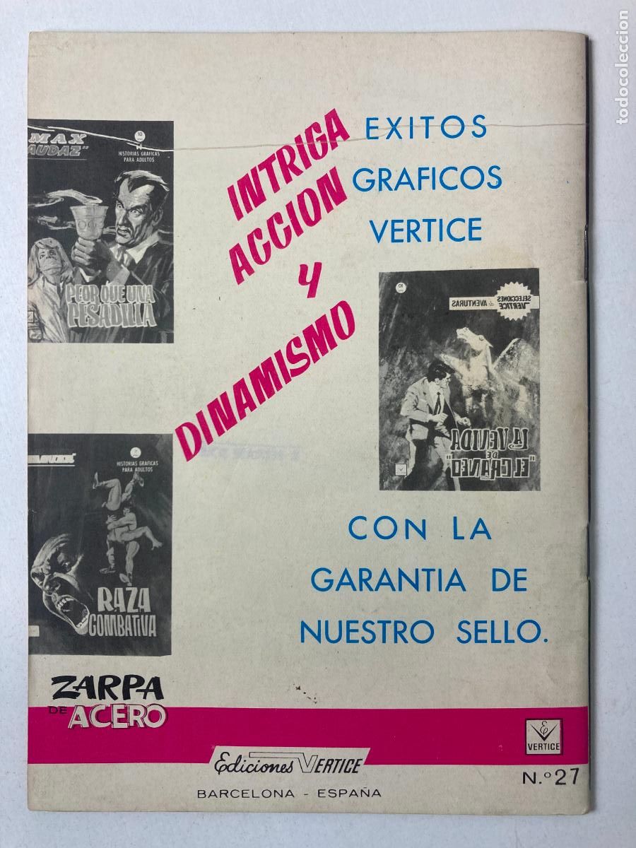 C&oacute;mics: ZARPA DE ACERO - EDICIONES VERTICE N&ordm;27 - COMIC GRAPA - Foto 2