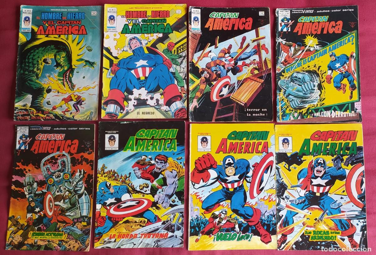 C&oacute;mics: Capit&aacute;n am&eacute;rica Ediciones v&eacute;rtice. 8 comics. A&ntilde;os 1974-1981 - Foto 1