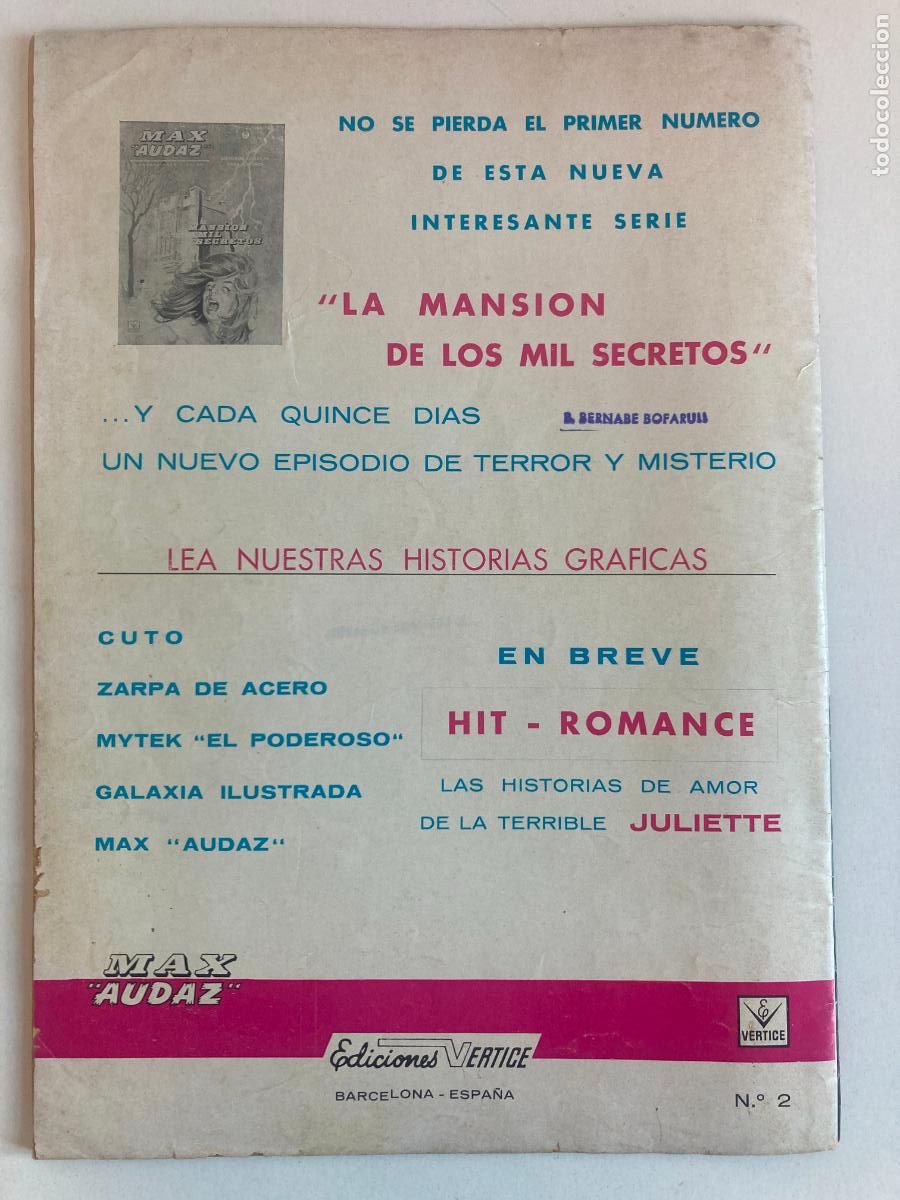 C&oacute;mics: MAX AUDAZ - VERTICE, GRAPA - COLECCION COMPLETA, 18 NUMEROS - Foto 5