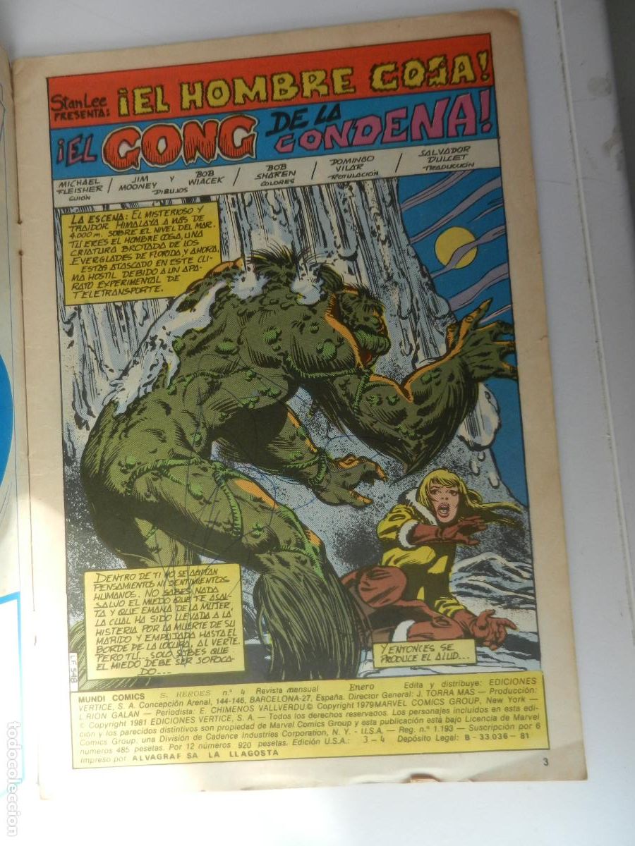 C&oacute;mics: EL HOMBRE COSA N&ordm; 4 &iexcl; EL CONG DE LA CONDENA! - EDICIONES VERTICE - 1981 - Foto 2