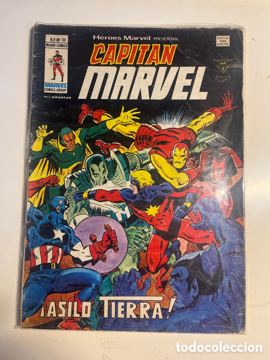 C&oacute;mics: H&Eacute;ROES MARVEL CAPIT&Aacute;N MARVEL, N&Uacute;MERO 50, (V&Eacute;RTICE) - Foto 1