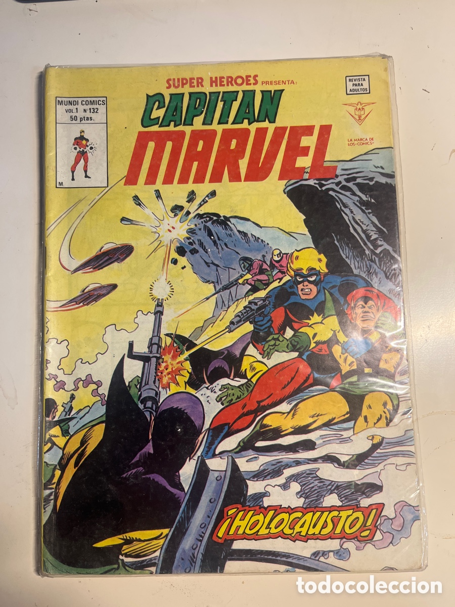 C&oacute;mics: SUPER H&Eacute;ROES CAPIT&Aacute;N MARVEL, N&Uacute;MERO 132, (V&Eacute;RTICE) - Foto 1