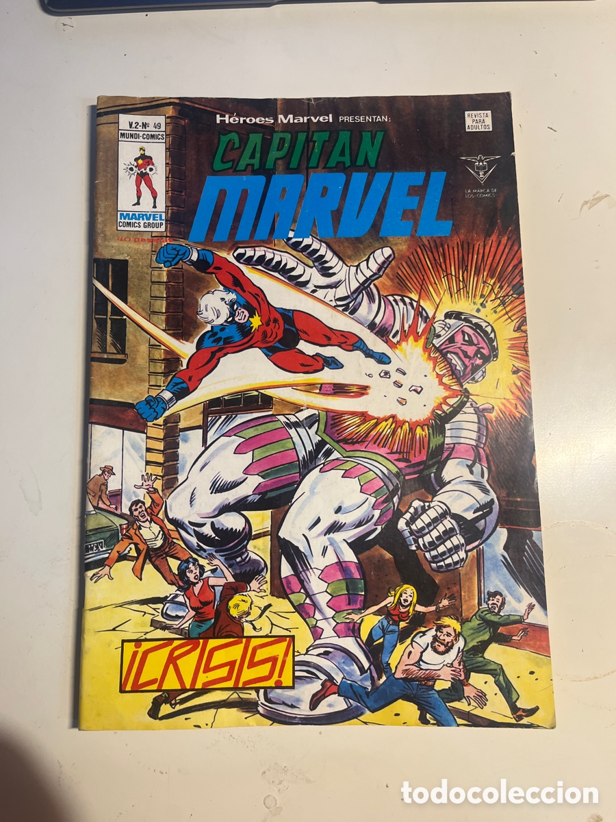 C&oacute;mics: H&Eacute;ROES MARVEL, CAPIT&Aacute;N MARVEL, N&Uacute;MERO 49, (V&Eacute;RTICE) - Foto 1