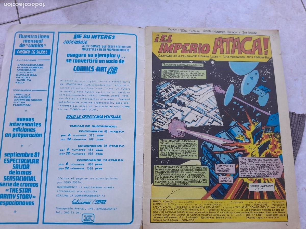 C&oacute;mics: GUERRAS ESTELARES STAR WARS . NUMERO 1 VERTICE 1981. - Foto 10