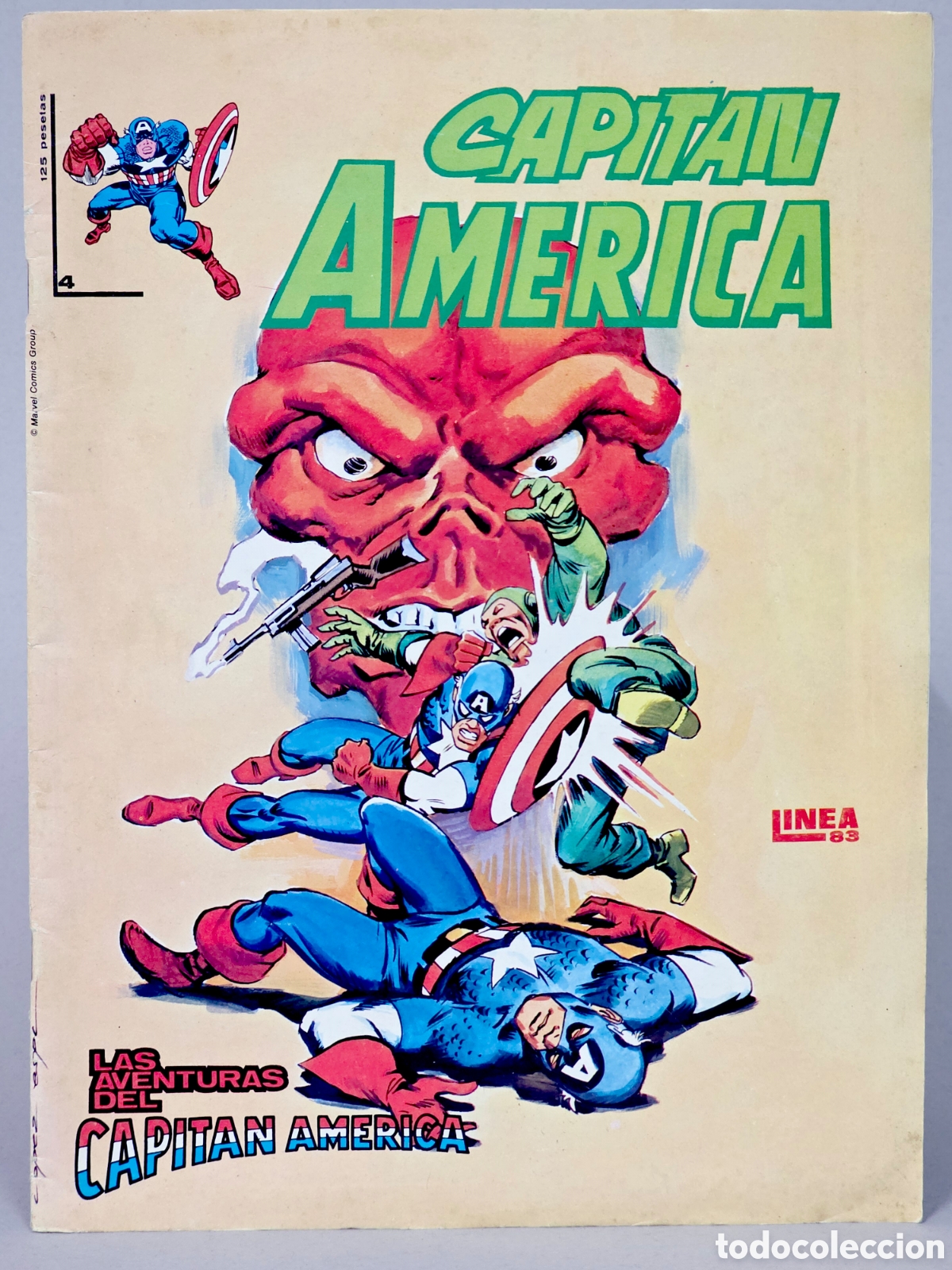 C&oacute;mics: C&Oacute;MIC CAPIT&Aacute;N AM&Eacute;RICA 4 SURCO LINEA 83 VERTICE MARVEL BUEN ESTADO - Foto 1
