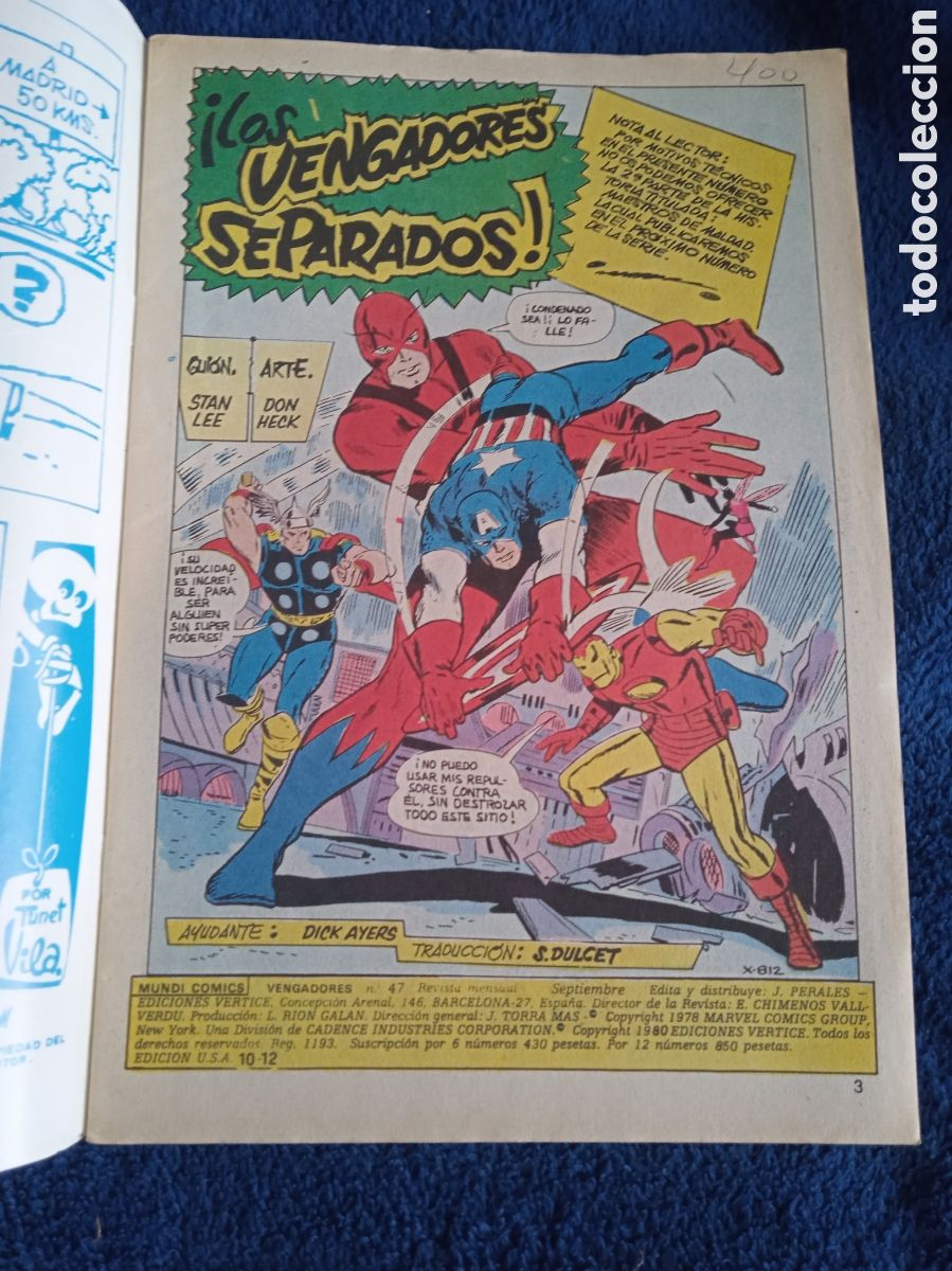 C&oacute;mics: LOS VENGADORES VOL. 2 N&ordm; 47 ( VERTICE ) - Foto 2