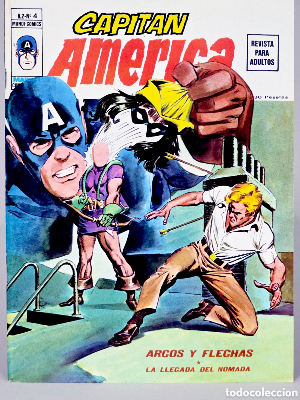 C&oacute;mics: C&Oacute;MIC DE KIOSCO CAPIT&Aacute;N AM&Eacute;RICA 4 ARCOS Y FLECHAS VOL.2 VERTICE VOLUMEN MARVEL - Foto 1