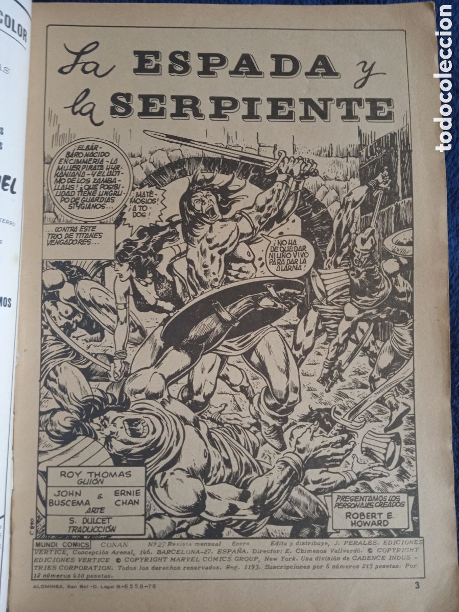 C&oacute;mics: CONAN VOLUMEN 2 N&ordm; 27 ( VERTICE ) - Foto 2