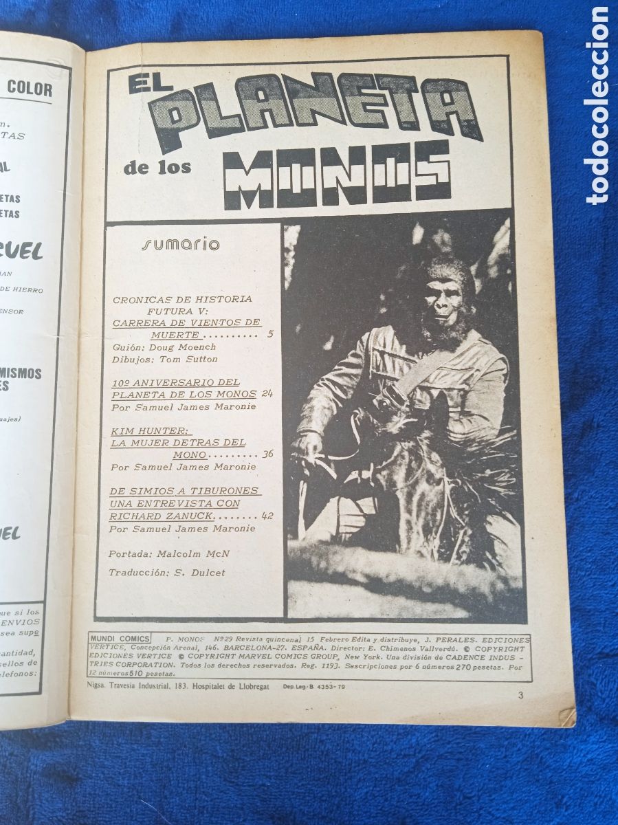 C&oacute;mics: EL PLANETA DE LOS MONOS VOL. 2 N&ordm; 29 - EDICIONES VERTICE - Foto 2