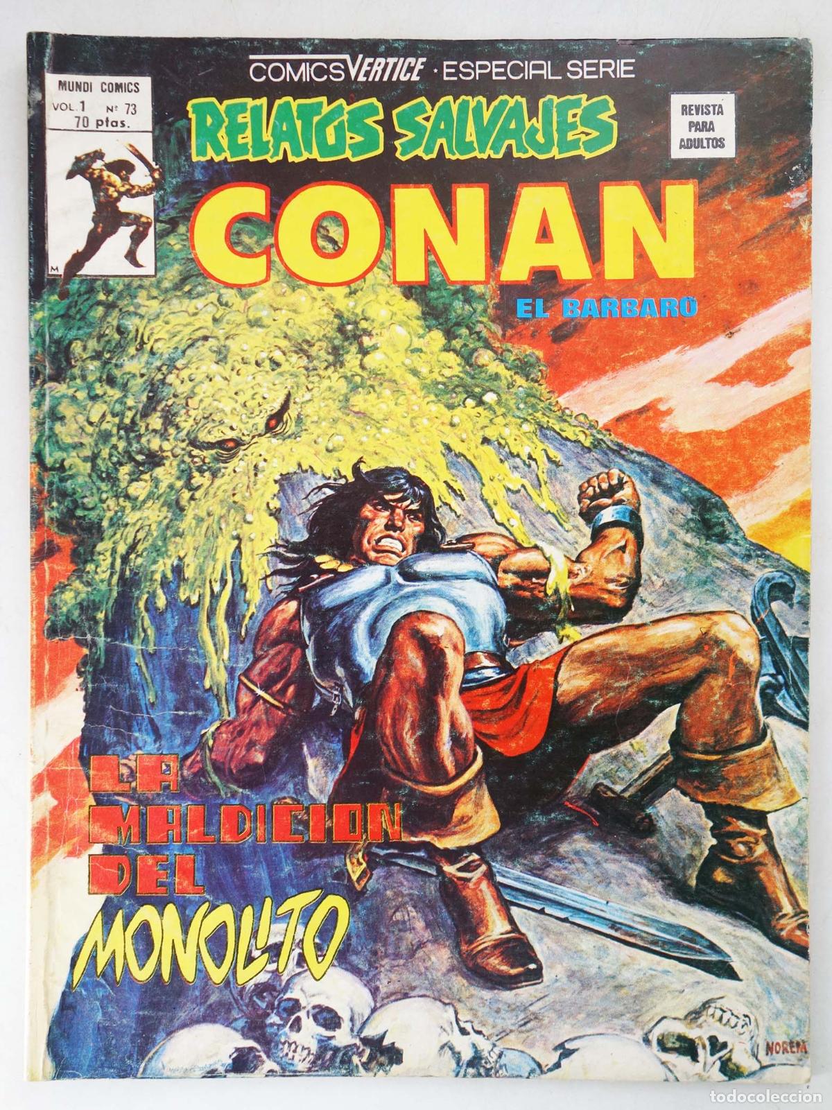 Fumetti: RELATOS SALVAJES VOL. 1 73. CONAN EL B&Aacute;RBARO. LA MALDICI&Oacute;N DEL MONOLITO (Vvaa) V&eacute;rtice, 1980