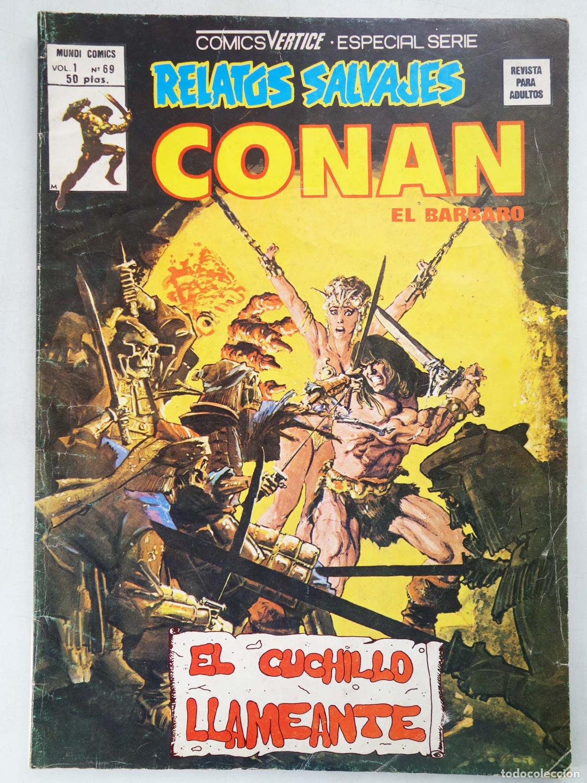 Fumetti: RELATOS SALVAJES VOL. 1 69. CONAN EL B&Aacute;RBARO. EL CUCHILLO LLAMEANTE (Vvaa) V&eacute;rtice, 1979
