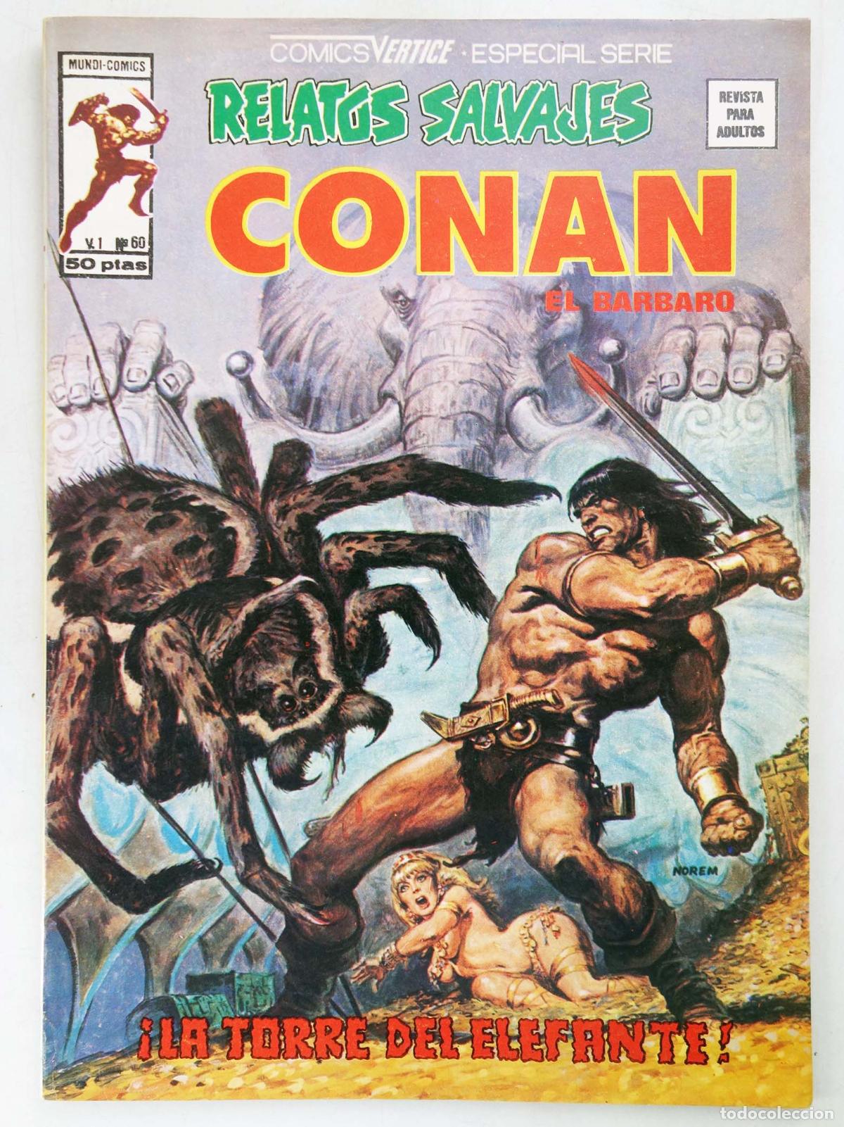 Fumetti: RELATOS SALVAJES VOL. 1 60. CONAN EL B&Aacute;RBARO. LA TORRE DEL ELEFANTE (Vvaa) V&eacute;rtice, 1979
