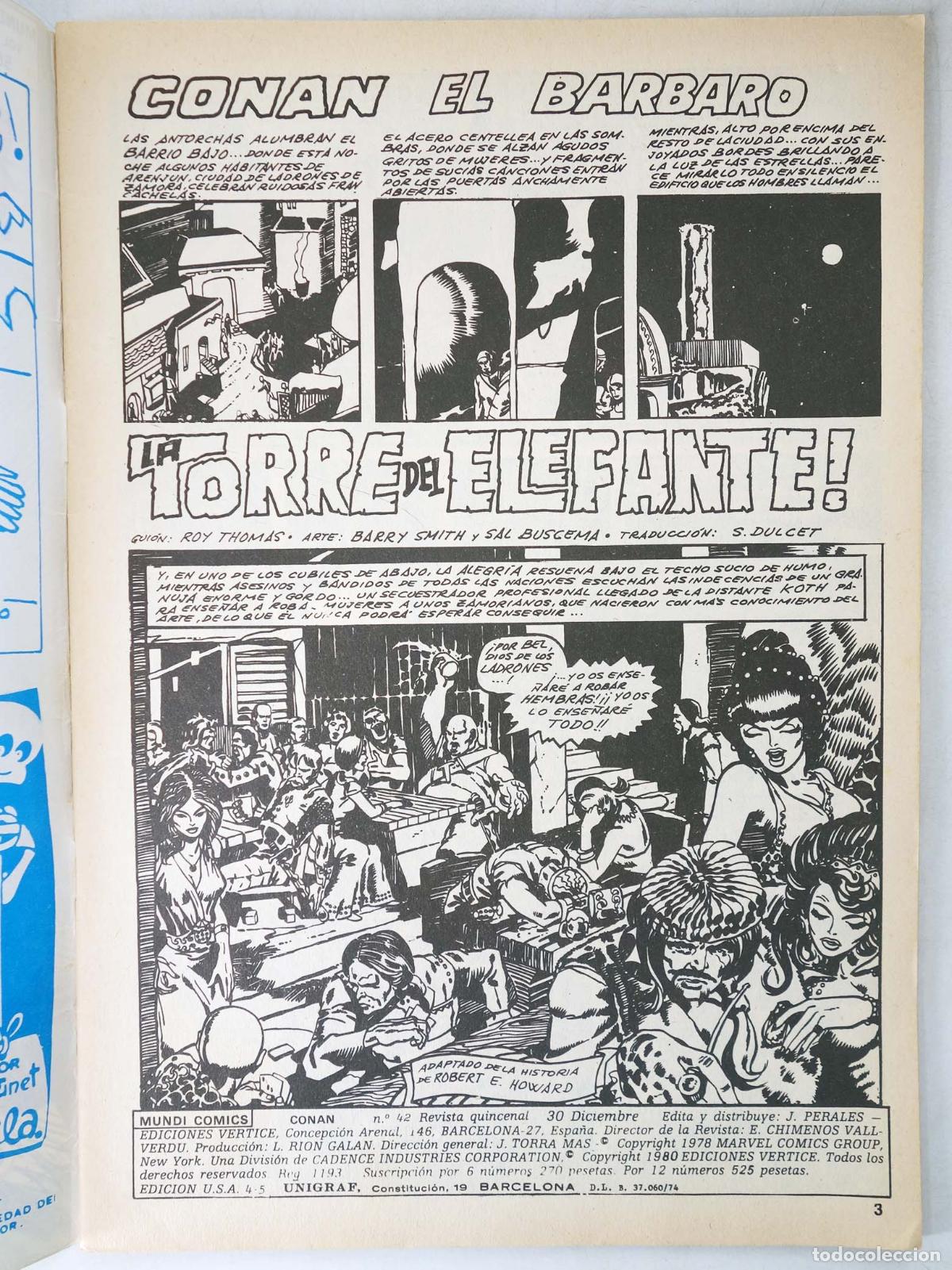 C&oacute;mics: CONAN, EL BARBARO VOL. 2 42. V&eacute;rtice, 1974 - Foto 3