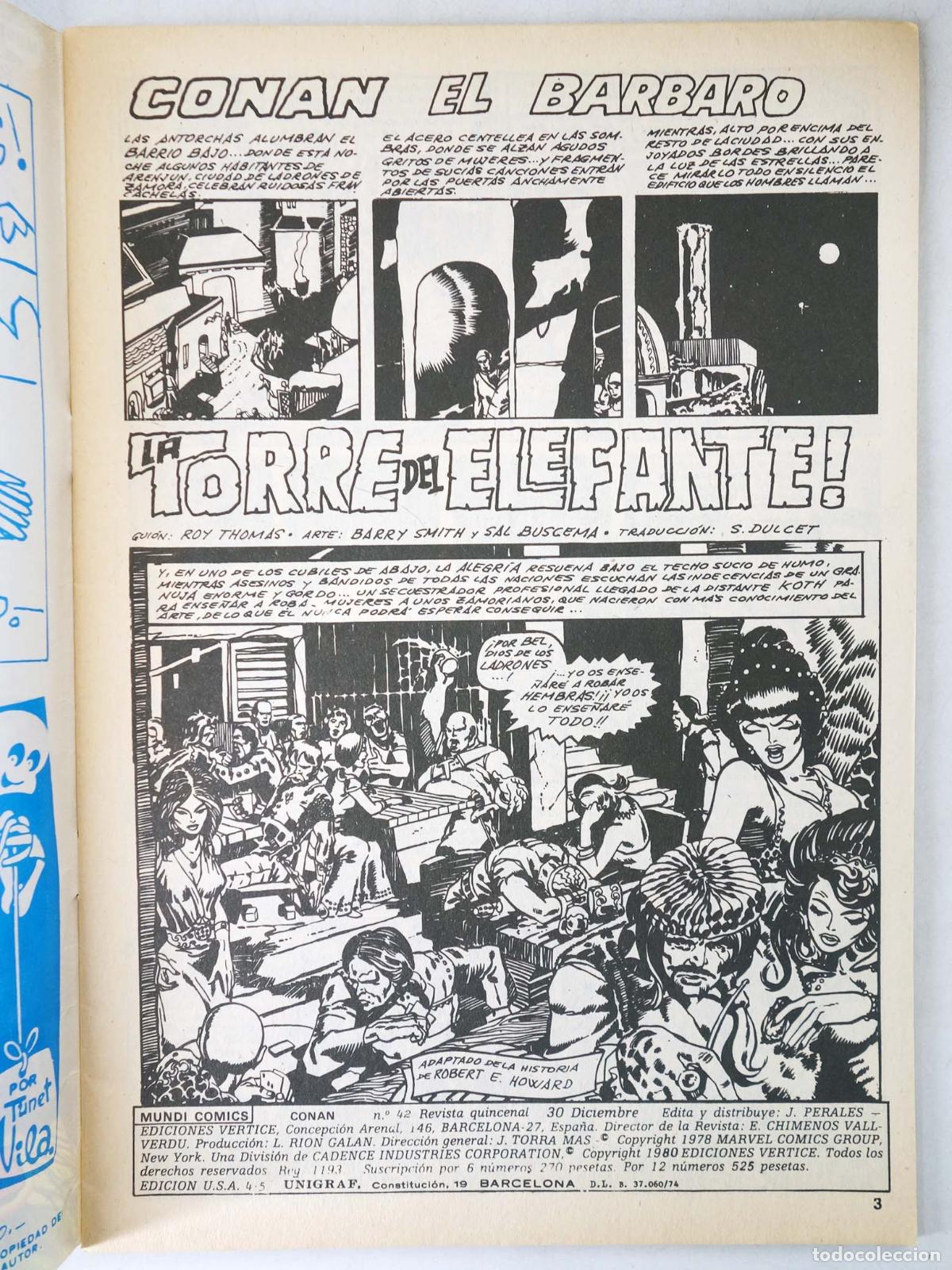 C&oacute;mics: CONAN, EL BARBARO VOL. 2 42. V&eacute;rtice, 1974 - Foto 3