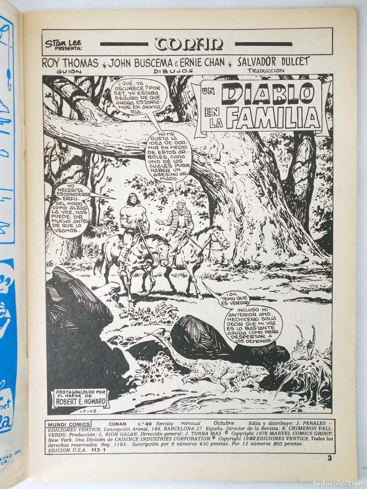 C&oacute;mics: CONAN, EL BARBARO VOL. 2 40. V&eacute;rtice, 1974 - Foto 3