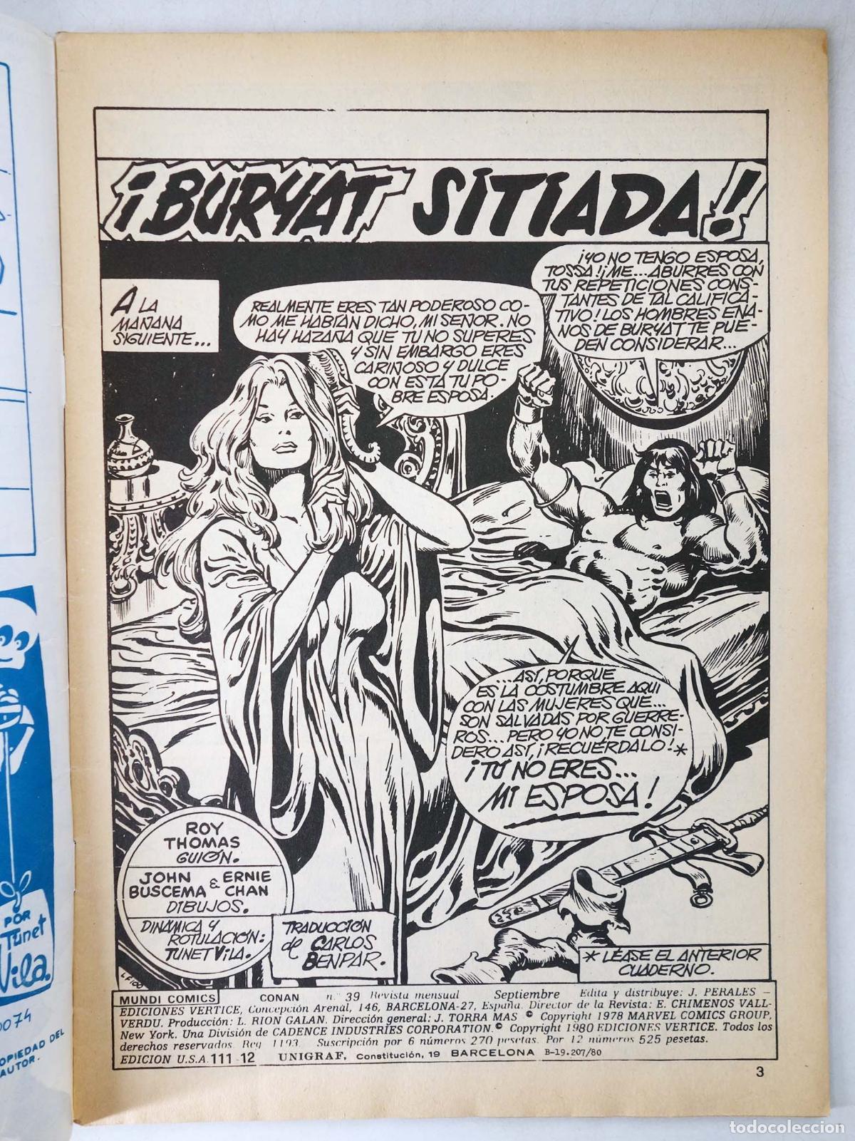 C&oacute;mics: CONAN, EL BARBARO VOL. 2 39. V&eacute;rtice, 1974 - Foto 3