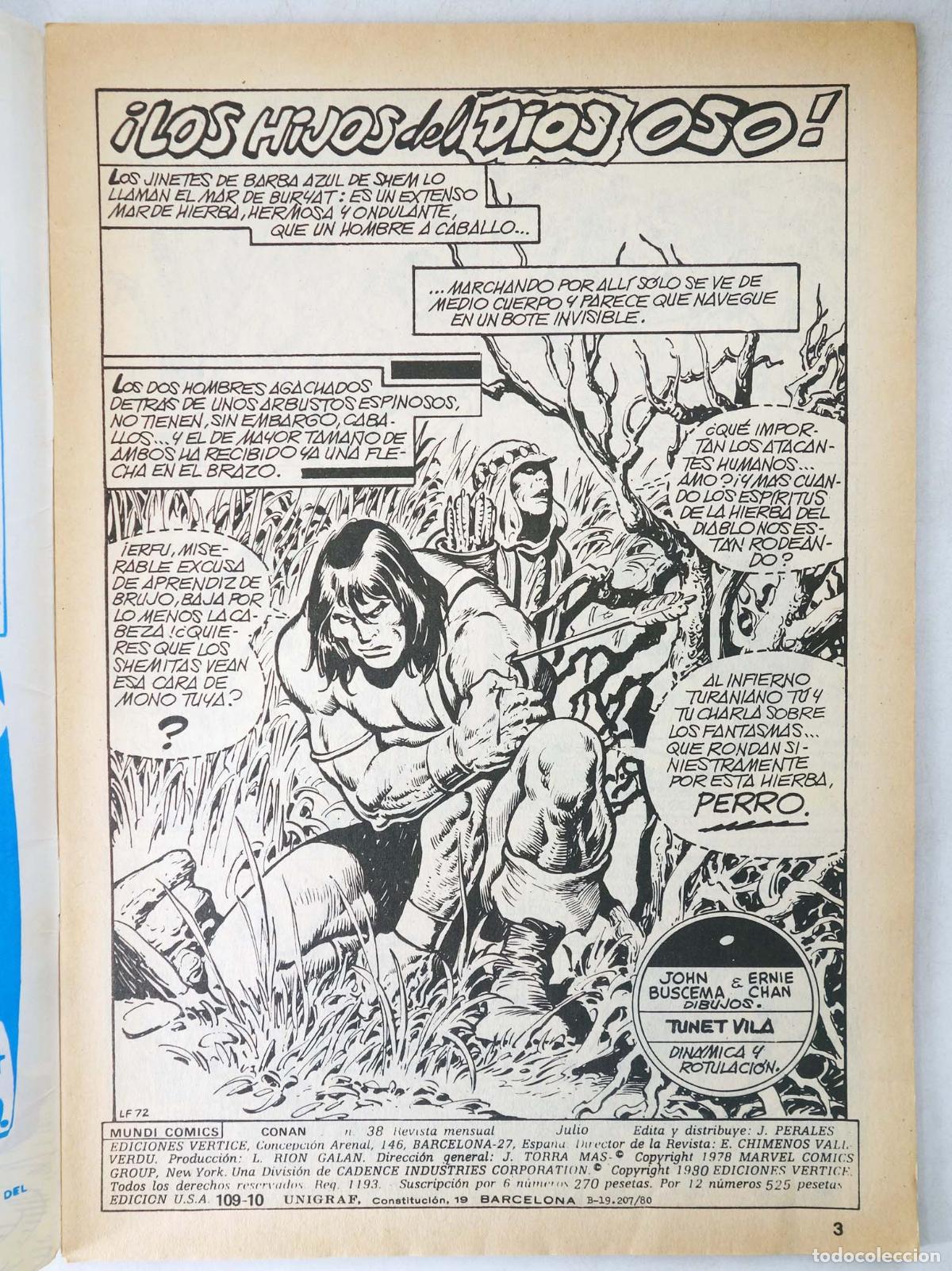 C&oacute;mics: CONAN, EL BARBARO VOL. 2 38. V&eacute;rtice, 1974 - Foto 3