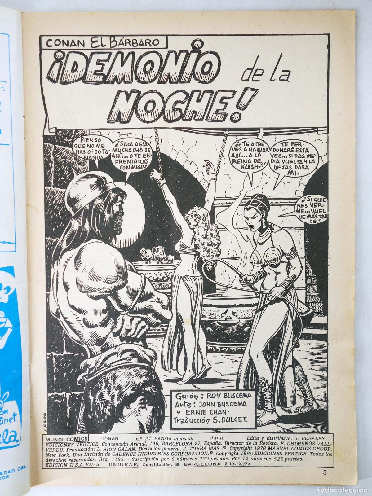 C&oacute;mics: CONAN, EL BARBARO VOL. 2 37. V&eacute;rtice, 1974 - Foto 3