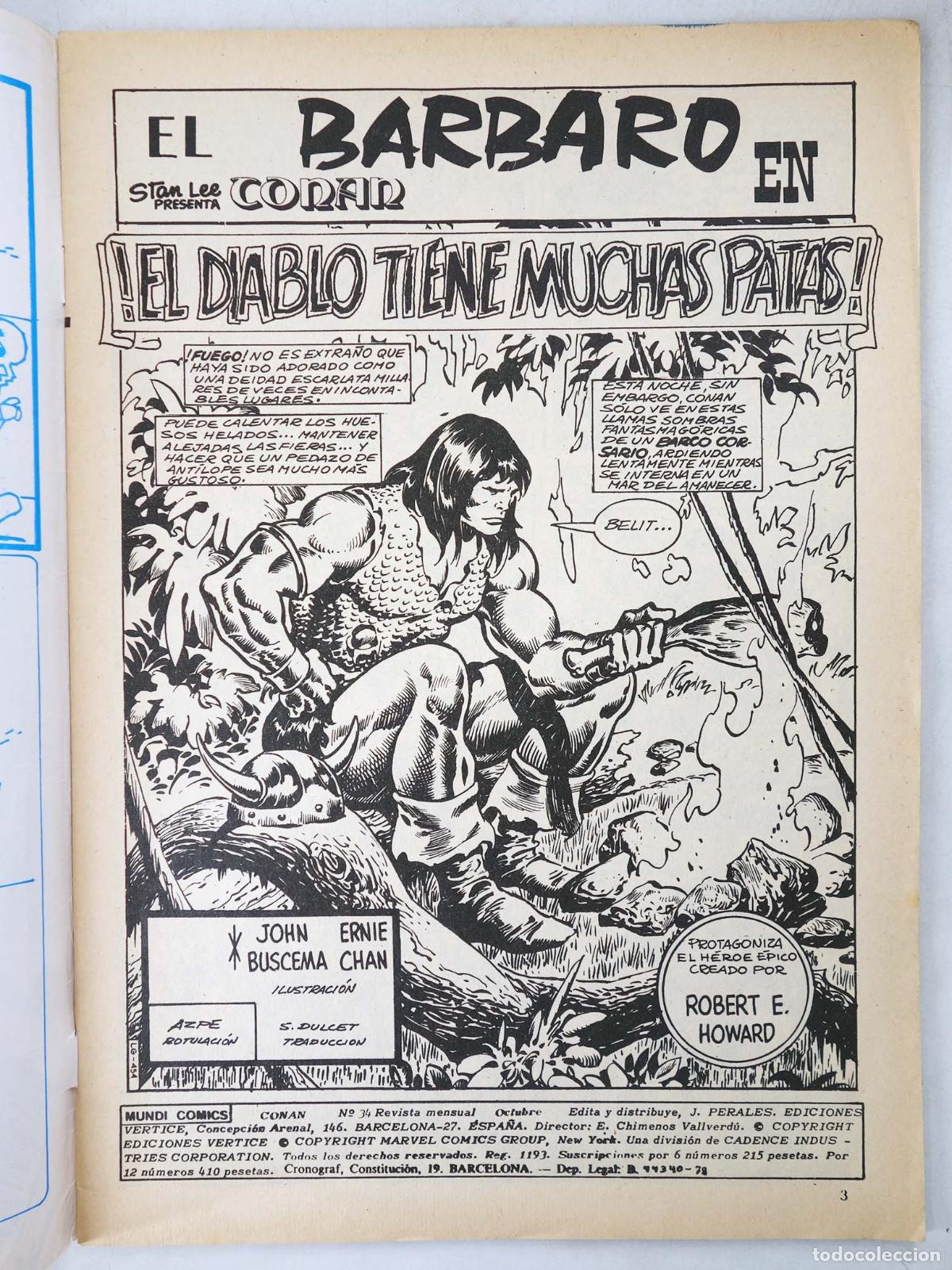 C&oacute;mics: CONAN, EL BARBARO VOL. 2 34. V&eacute;rtice, 1974 - Foto 3