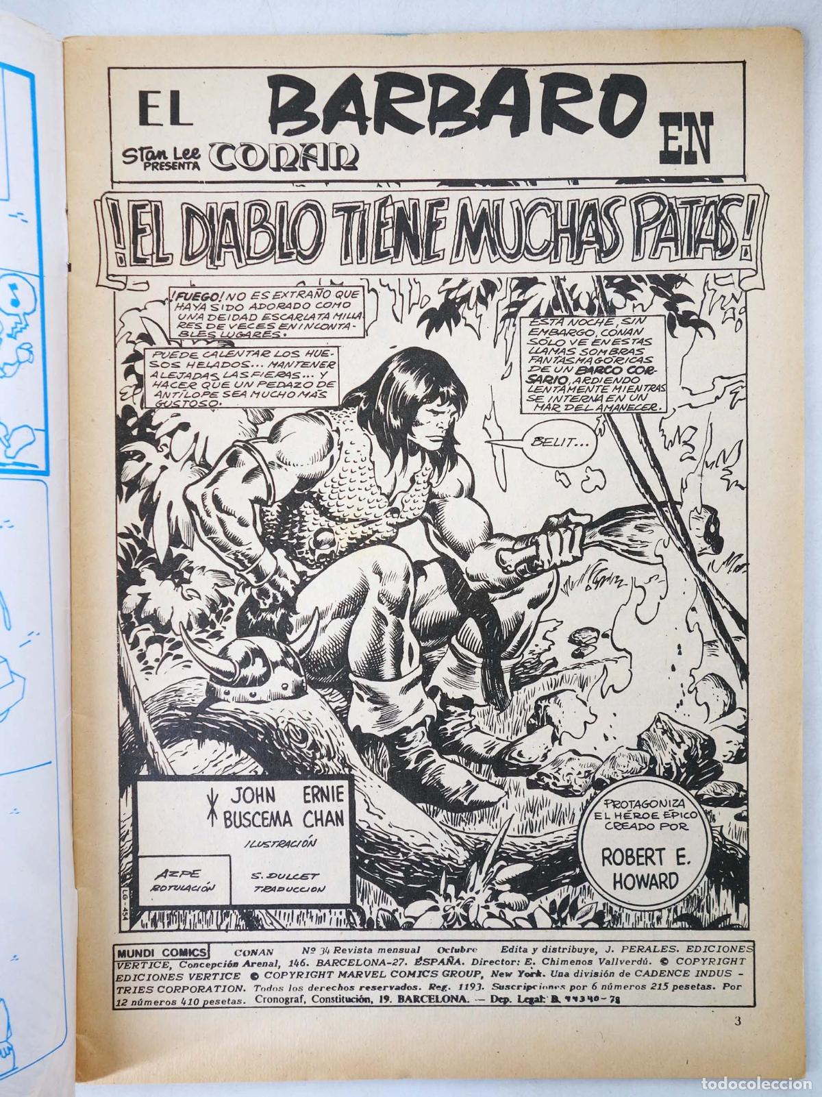 C&oacute;mics: CONAN, EL BARBARO VOL. 2 34. V&eacute;rtice, 1974 - Foto 3