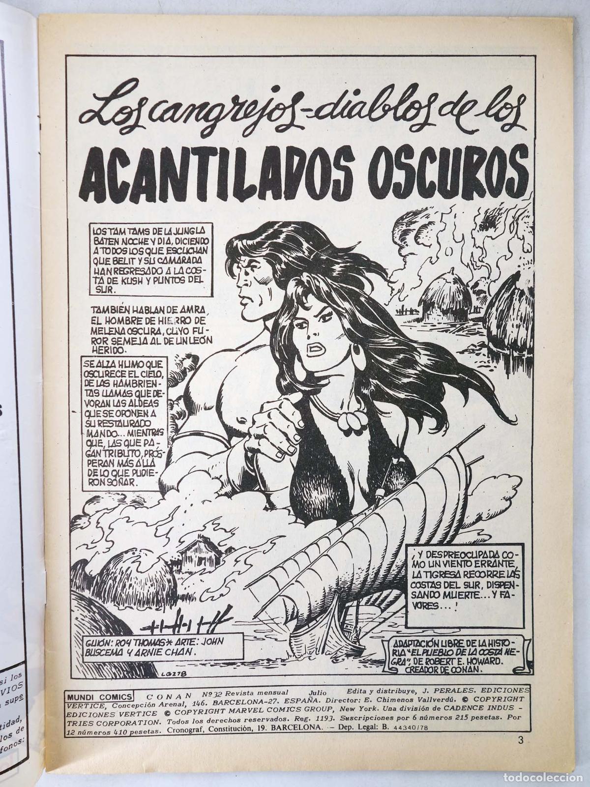 C&oacute;mics: CONAN, EL BARBARO VOL. 2 32. V&eacute;rtice, 1974 - Foto 3